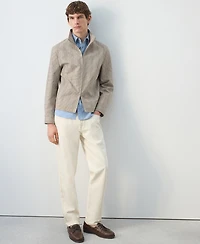 Mango Men's Prince of Wales Check Zip-Up Jacket