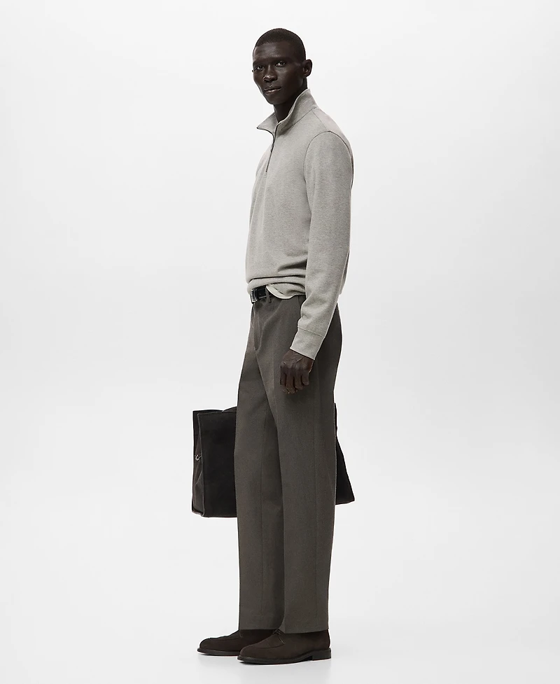 Mango Men's Regular-Fit Zipper-Neck Sweatshirt