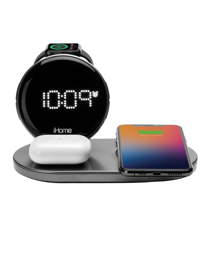 iHome PowerValet Quad+ Wireless Charging Station with Apple Watch and AirPods Charging