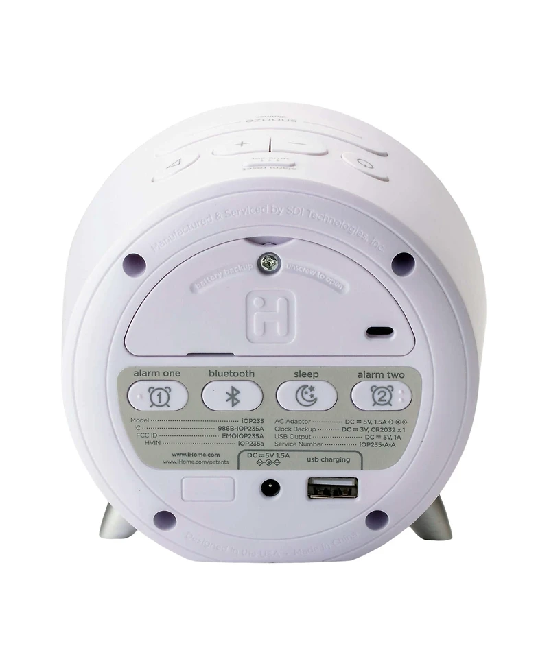 iHome iOP235 Bluetooth Alarm Clock With Usb Charger