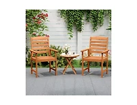 Slickblue Solid Wood Outdoor Dining Chairs with Slatted Design
