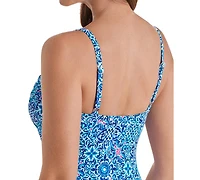 ShapeSolver Women's Surplice Neck One-Piece Swimsuit