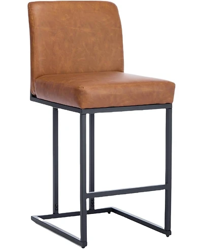 gaomon 24" Counter Height Bar Stool with Back, Pu Leather Upholstered Metal Frame