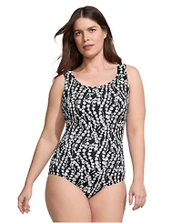 Lands' End Plus Size Ddd-Cup Tugless Low Leg One Piece Swimsuit