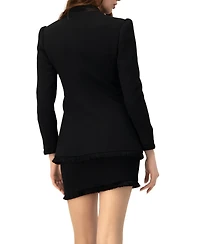 Ivonne Women's Blazer with Fringe Detail