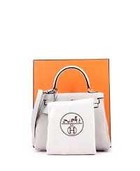 Pre-Owned HERMES Kelly 25 Handbag Grey Togo with Palladium Hardware