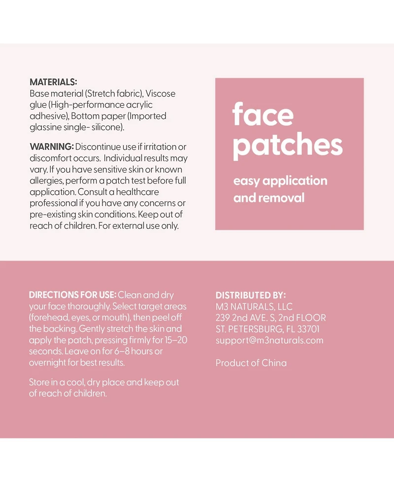 M3 Naturals Face Tape for Wrinkles Overnight | Hypoallergenic Wrinkle Patches for Face Overnight | Easy to Use Crows Feet Wrinkle Patches, 192 Count