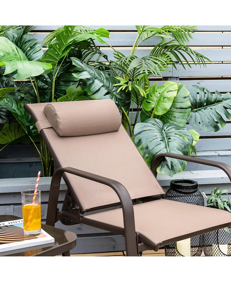 Gymax 3PCS Outdoor Bistro Set Patio Conversation w/ Adjustable Backrest