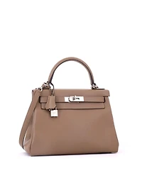 Pre-Owned HERMES Kelly 28 Handbag Evercolor with Palladium Hardware