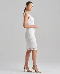 Natori Women's Leaflet Lace Square Neck Dress