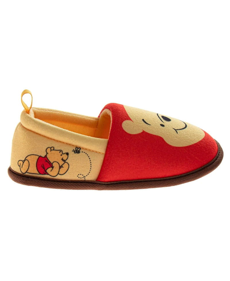 Disney Toddler Winnie the Pooh Kids' Slippers Plush, Warm, and Soft House Shoes (Toddler 3-10 / 11-12)