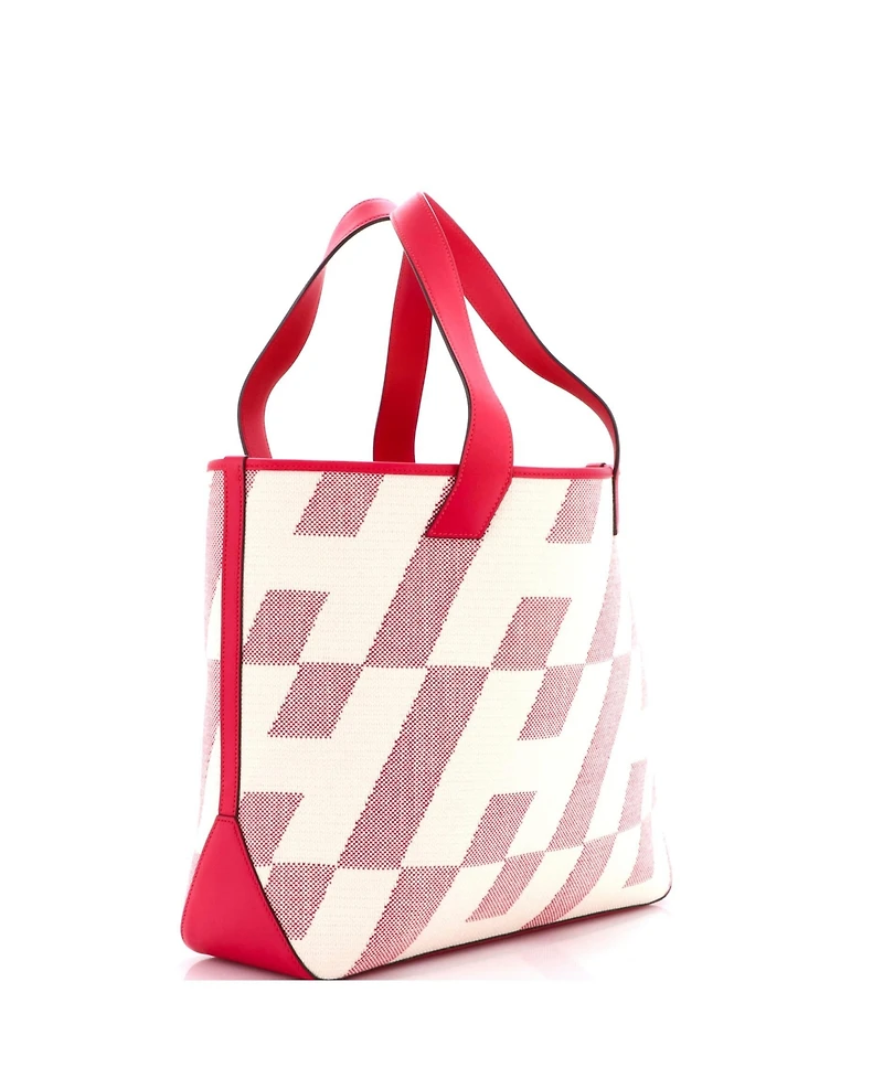 Pre-Owned HERMES 40 Cabas H en Biais Tote Canvas with Leather