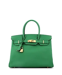 Pre-Owned HERMES Birkin 30 Handbag Green Epsom with Gold Hardware