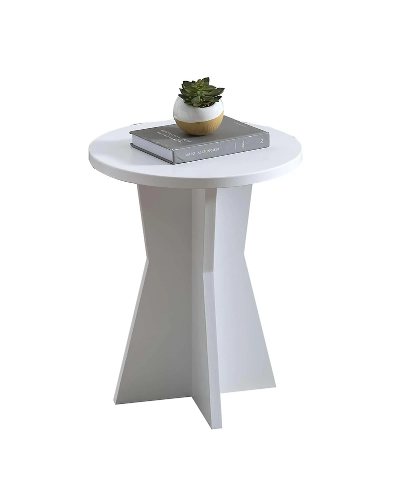 Kings Brand Furniture Round Side Table, Modern Pedestal Base Accent Table for Living Room, Bedroom, Bedside