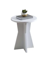 Kings Brand Furniture Round Side Table, Modern Pedestal Base Accent Table for Living Room, Bedroom, Bedside