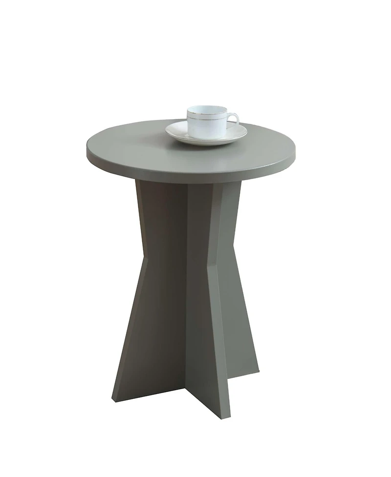 Kings Brand Furniture Round Side Table, Modern Pedestal Base Accent Table for Living Room, Bedroom, Bedside