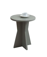 Kings Brand Furniture Round Side Table, Modern Pedestal Base Accent Table for Living Room, Bedroom, Bedside