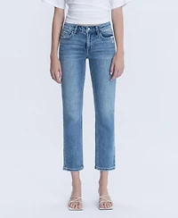 Vervet Women's Mid Rise Ankle Slim Straight Jeans