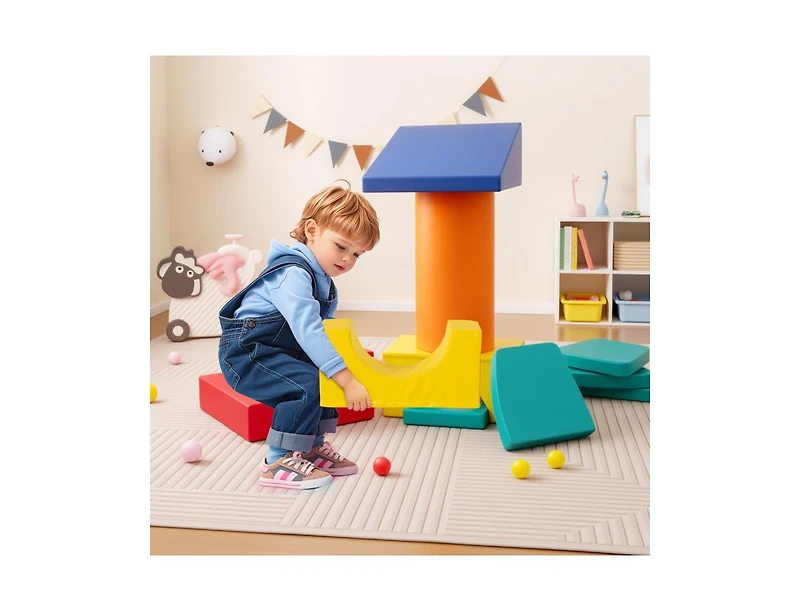 Slickblue 10-Piece Soft Foam Climbing Blocks for Toddlers Play & Learning