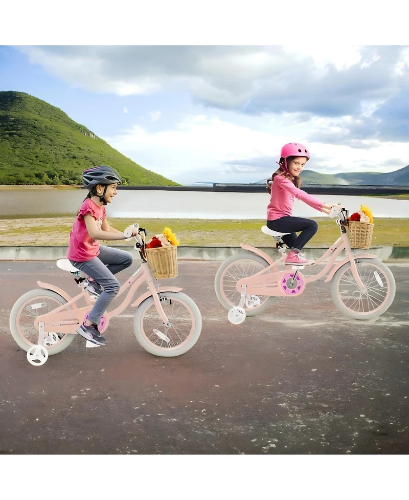 16 Inch Kids Bike with Adjustable Handlebar for Girls Boys Ages 4-7