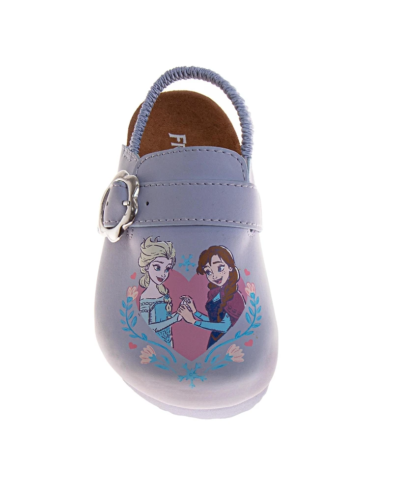 Disney Big Girls Frozen Anna and Elsa Clogs Slip On, Cork Clogs, Mule Sandals (Toddler 6-10/ 11-12)