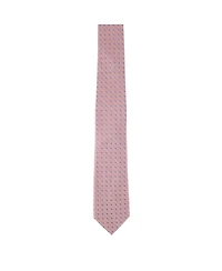 Trafalgar Men's Ignacio Linen Blend Polka Dot Vertical Slant Lined Business Necktie