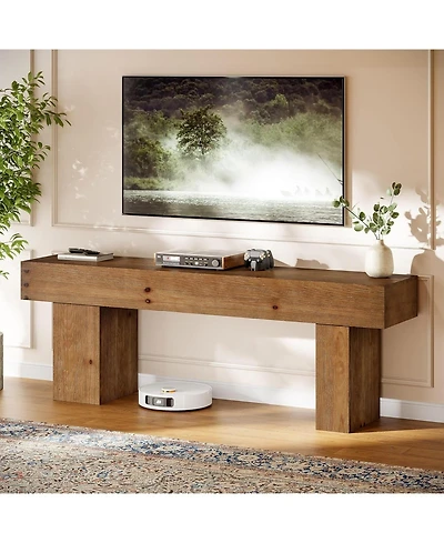 Tribesigns Solid Wood Tv Stand, for 55/60/65/75-Inch Television