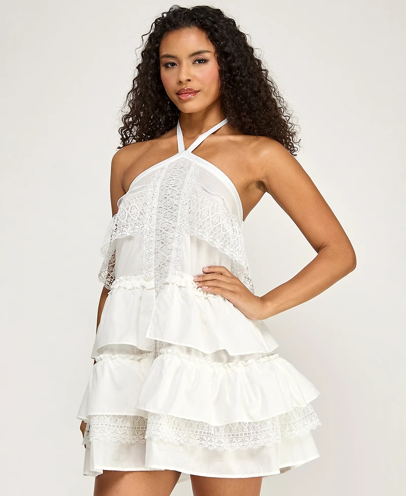 Seni & Cade Women's Halter-Neck Tier Babydoll Dress