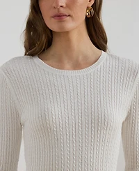 Lauren Ralph Women's Mini-Cable Crewneck Sweater