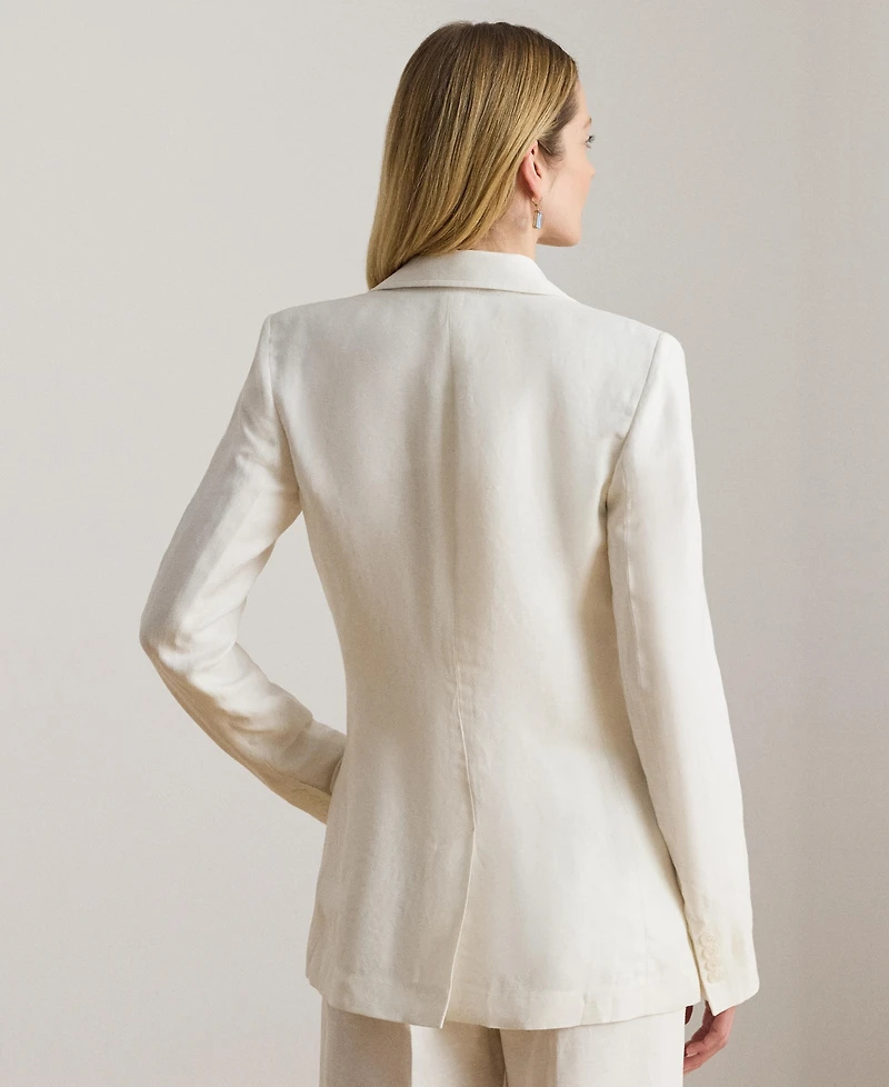 Lauren Ralph Women's Single Button Notch Lapel Twill Blazer