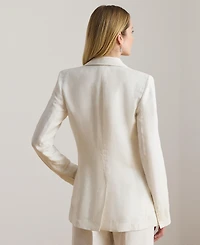 Lauren Ralph Women's Single Button Notch Lapel Twill Blazer