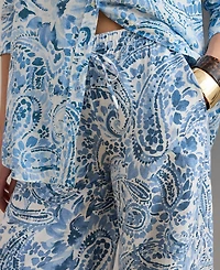 Lauren Ralph Women's Mid-Rise Wide-Leg Pants