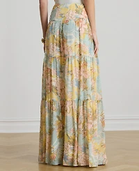 Lauren Ralph Women's Floral Tiered Maxi Skirt