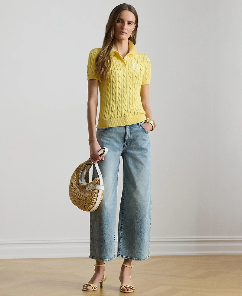 Lauren Ralph Women's Cable-Knit Polo Shirt