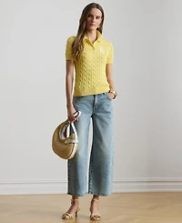 Lauren Ralph Women's Cable-Knit Polo Shirt
