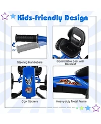 Mecale Go Kart for Kids 4 Wheel with Steering Handlebars and Adjustable