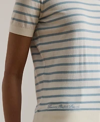Lauren Ralph Women's Short-Sleeve Ribbed Sweater