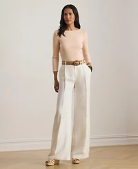 Lauren Ralph Women's Slim Fit Boat Neck Top