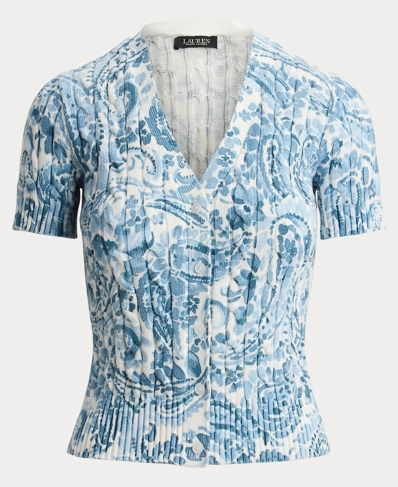 Lauren Ralph Women's Short-Sleeve V-Neck Cardigan