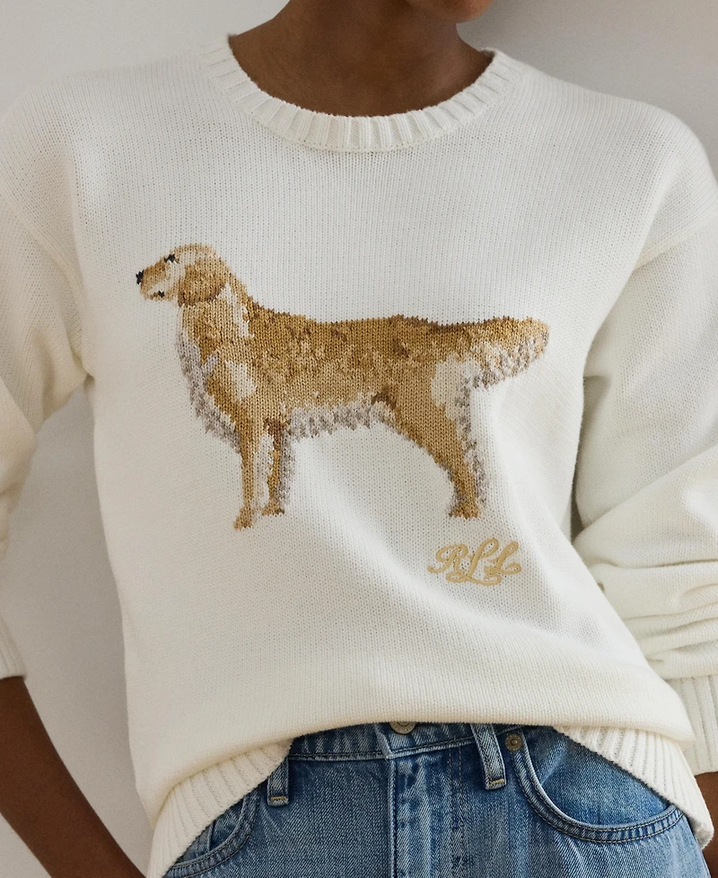 Lauren Ralph Women's Cotton Dog Sweater