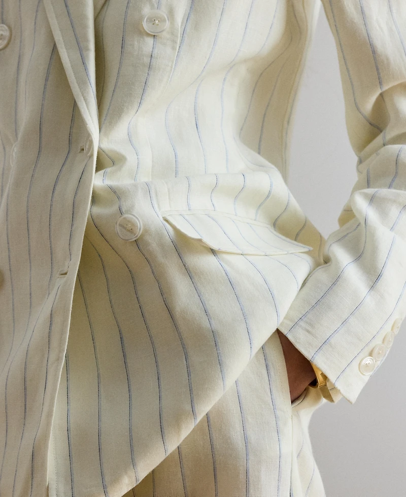 Lauren Ralph Women's Striped Double-Breasted Blazer