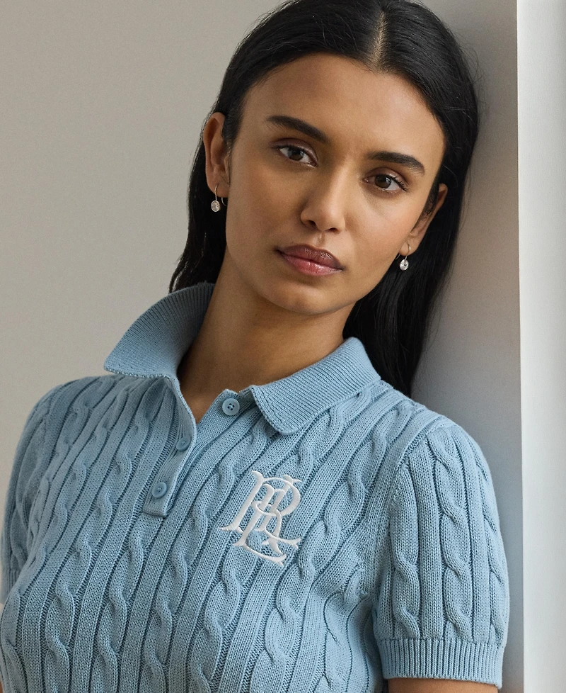 Lauren Ralph Women's Cable-Knit Polo Shirt