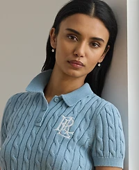 Lauren Ralph Women's Cable-Knit Polo Shirt