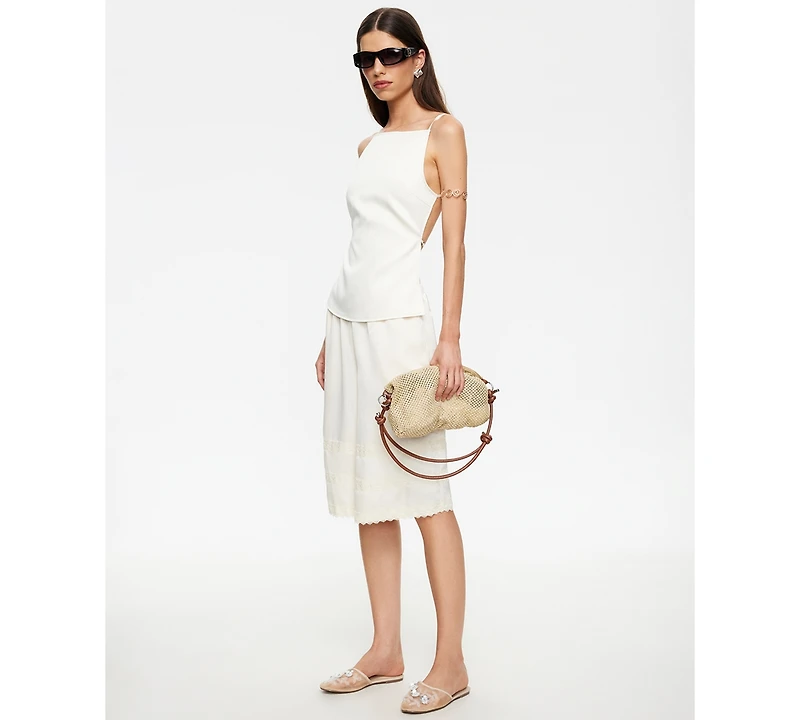 Lioness Women's Lace-Trimmed Jort Shorts