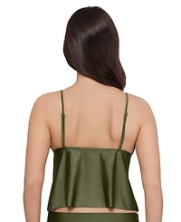 Steve Madden Women's Tie-Front Crop Tankini Top