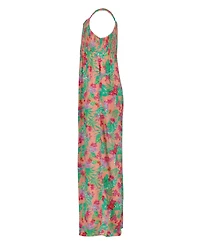Roxy Girls' 7-16 Floral Print Empire Waist Jumpsuit