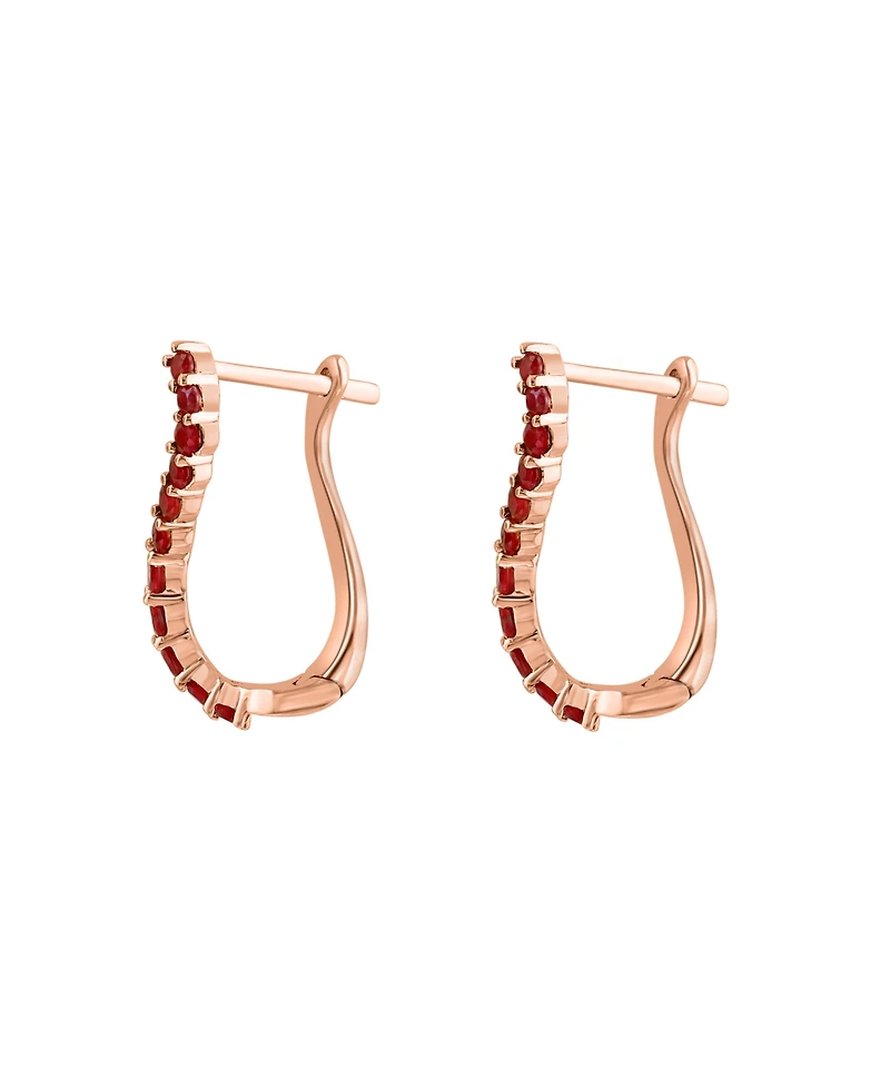 Ruby Swirl Hoop Earrings (3/4 ct. t.w.) in 14k Rose Gold