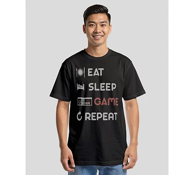 Nintendo Men's Nes Eat Sleep Game Repeat Short Sleeve T-Shirt