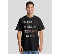 Nintendo Men's Nes Eat Sleep Game Repeat Short Sleeve T-Shirt