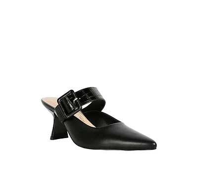London Rag Womens Shein Star Slim Block Heel Mules